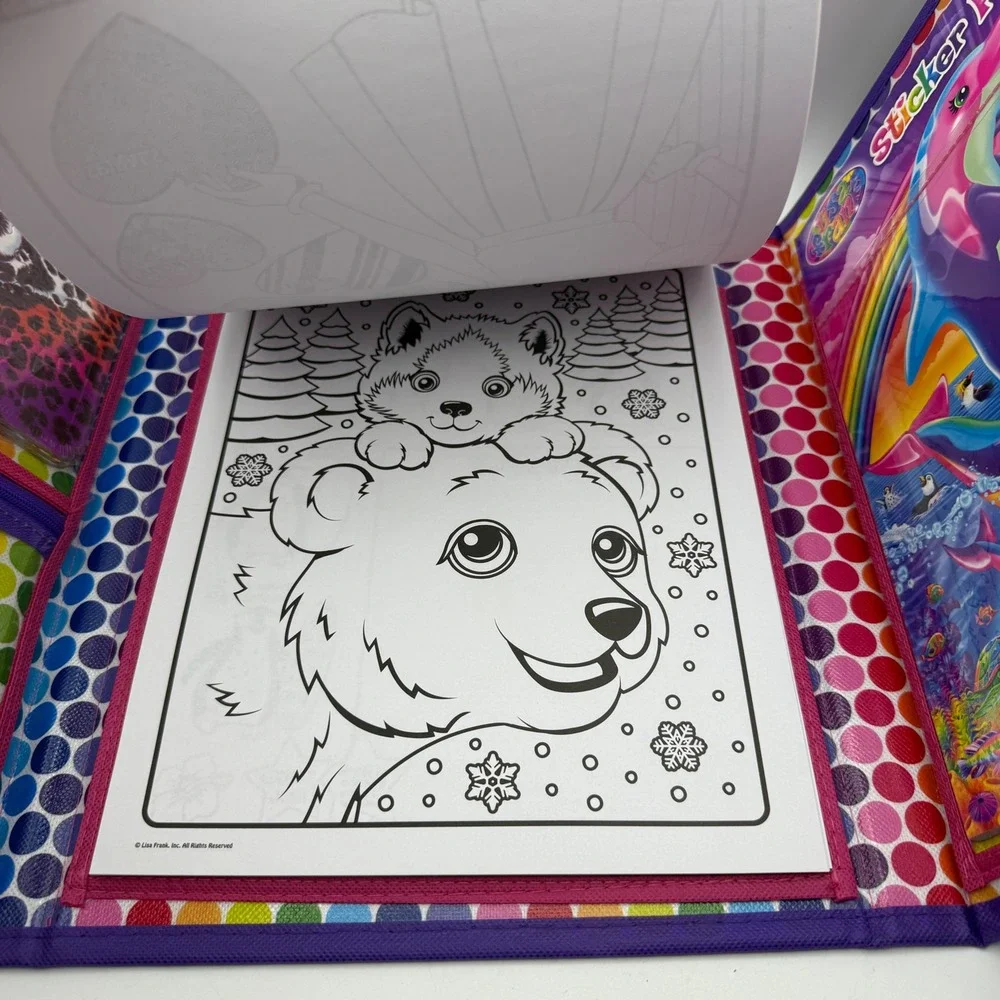 Lisa Frank Activity Set Kids Purple Tikanni Husky Rainbow Art Kit Case NEW